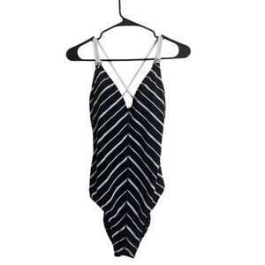 Robin Piccone Harper One Piece Swimsuit Womens Size 12 Black Chevron